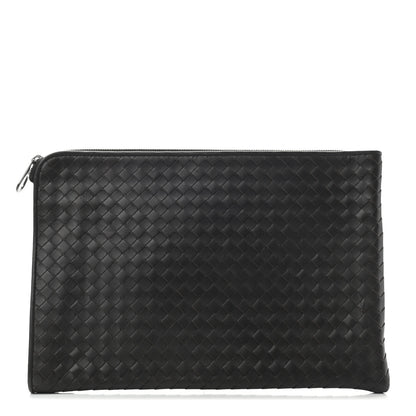 Bottega Veneta Nappa Intrecciato Flat Zip Pouch Black 1 of 7