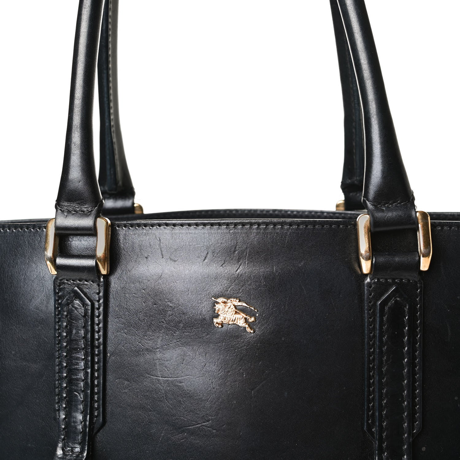 Burberry House Check Bridle Calfskin Tote Black 23 of 24