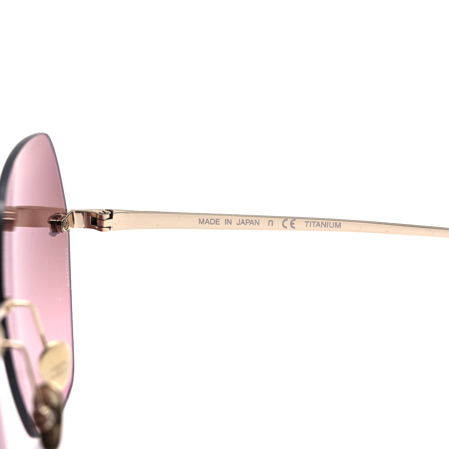 Chanel Titanium Polarized Rimless Square Sunglasses 4271-T Gold Pink 7 of 8