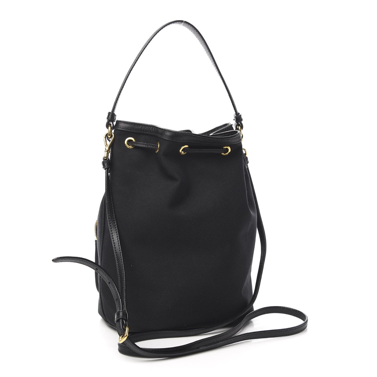 Jacquard Logo Mini Bucket Crossbody Bag Black