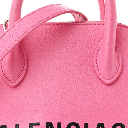 Balenciaga Signature Grained Calfskin Logo XXS Ville Top Handle Bag Rose Bubblegum Black 7 of 12