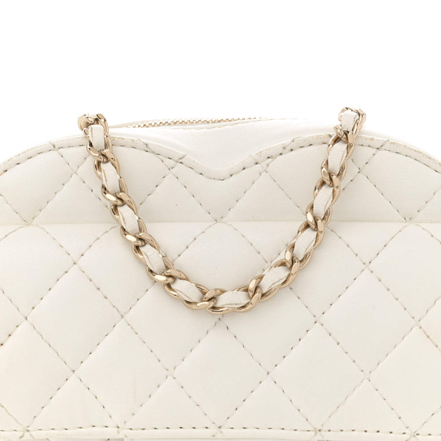 Chanel Lambskin Quilted CC In Love Heart Bag White 8 of 16