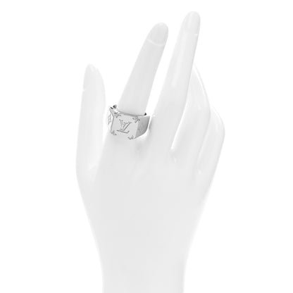 Louis Vuitton Monogram Signet Ring M Silver 2 of 5