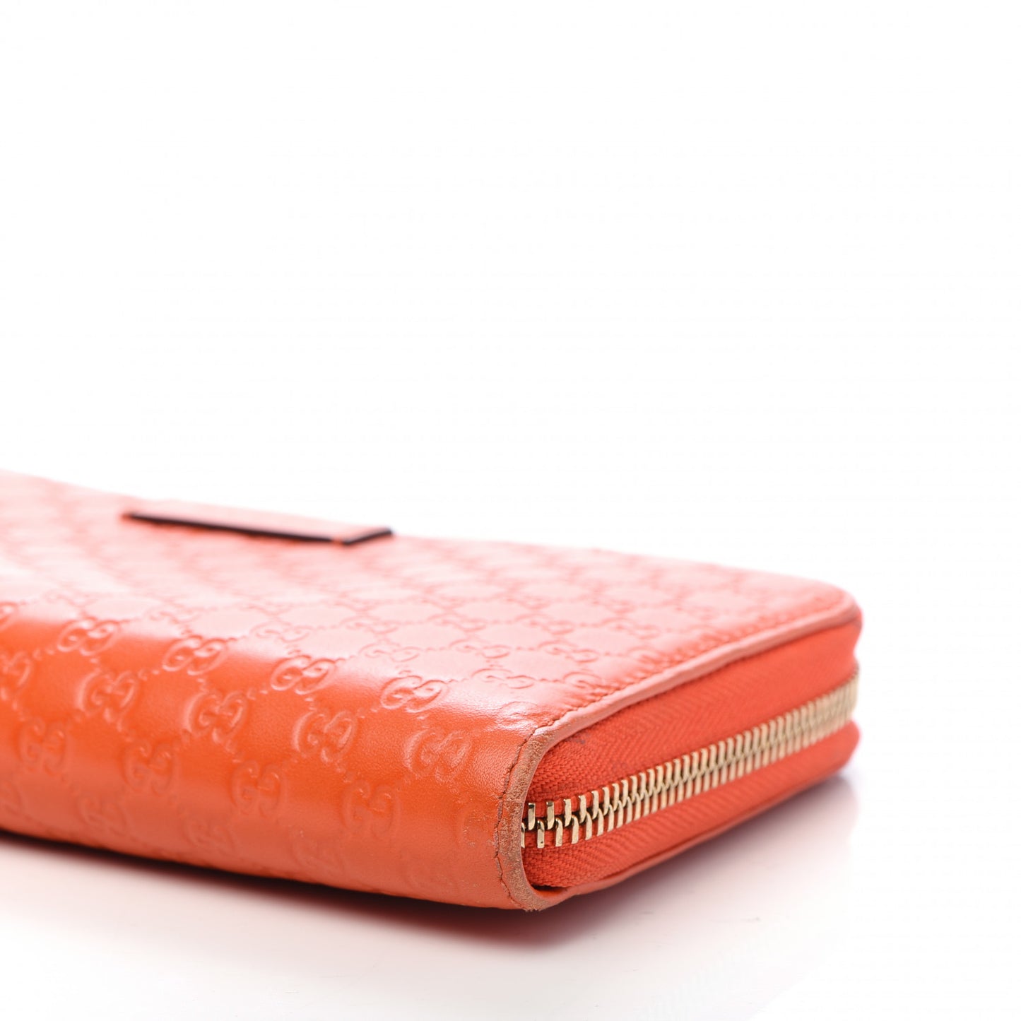 Microguccissima Zip Around Wallet Sun Orange