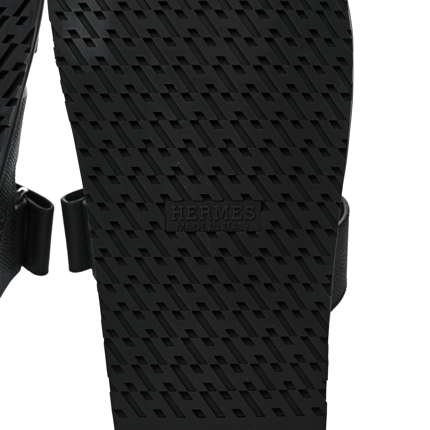 Epsom Calfskin Graff Hermes Mens Chypre Sandals 43.5 Black