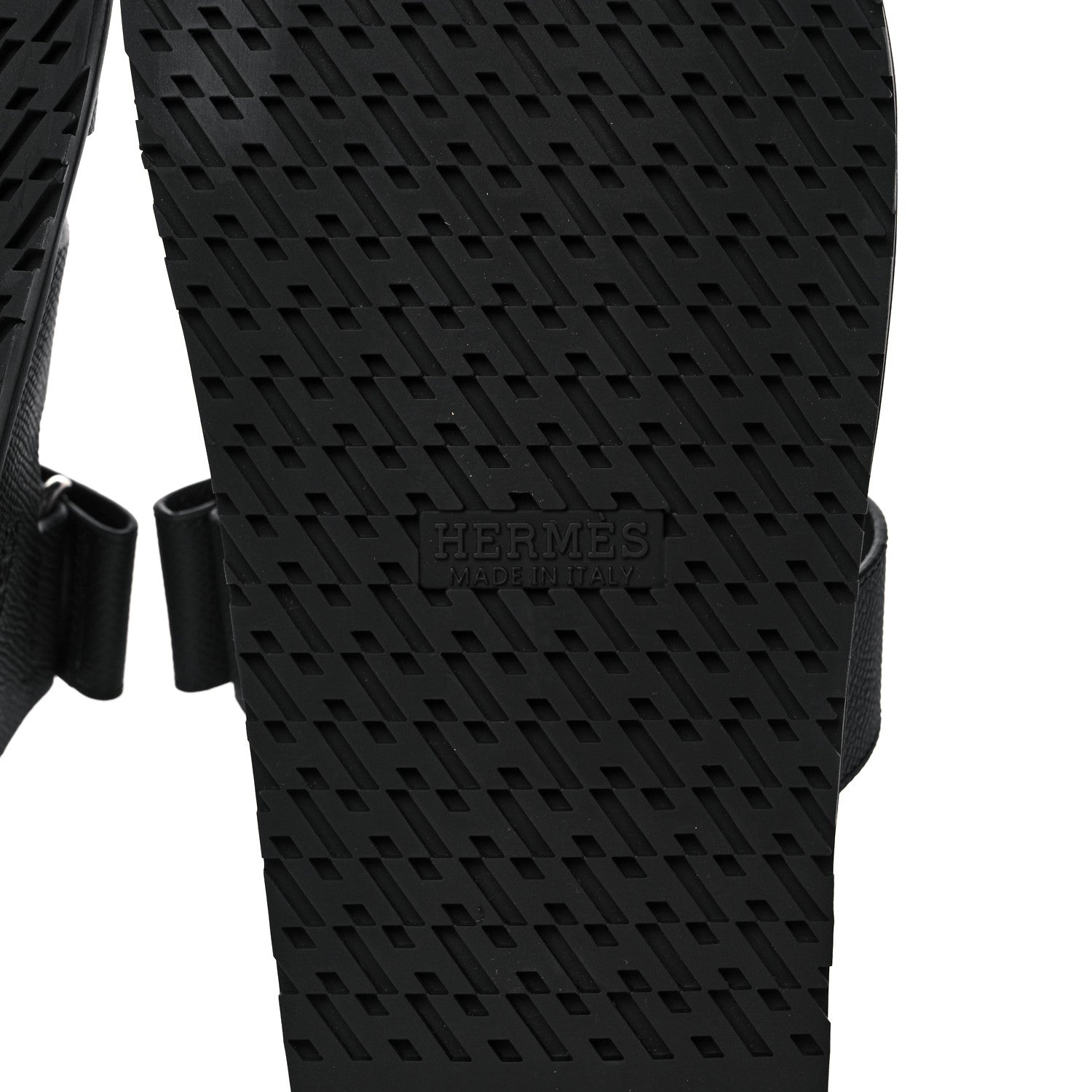Hermes Epsom Calfskin Graff Hermes Mens Chypre Sandals 43.5 Black 6 of 8
