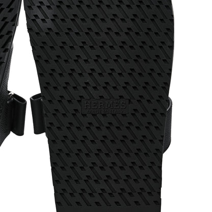 Hermes Epsom Calfskin Graff Hermes Mens Chypre Sandals 43.5 Black 6 of 8