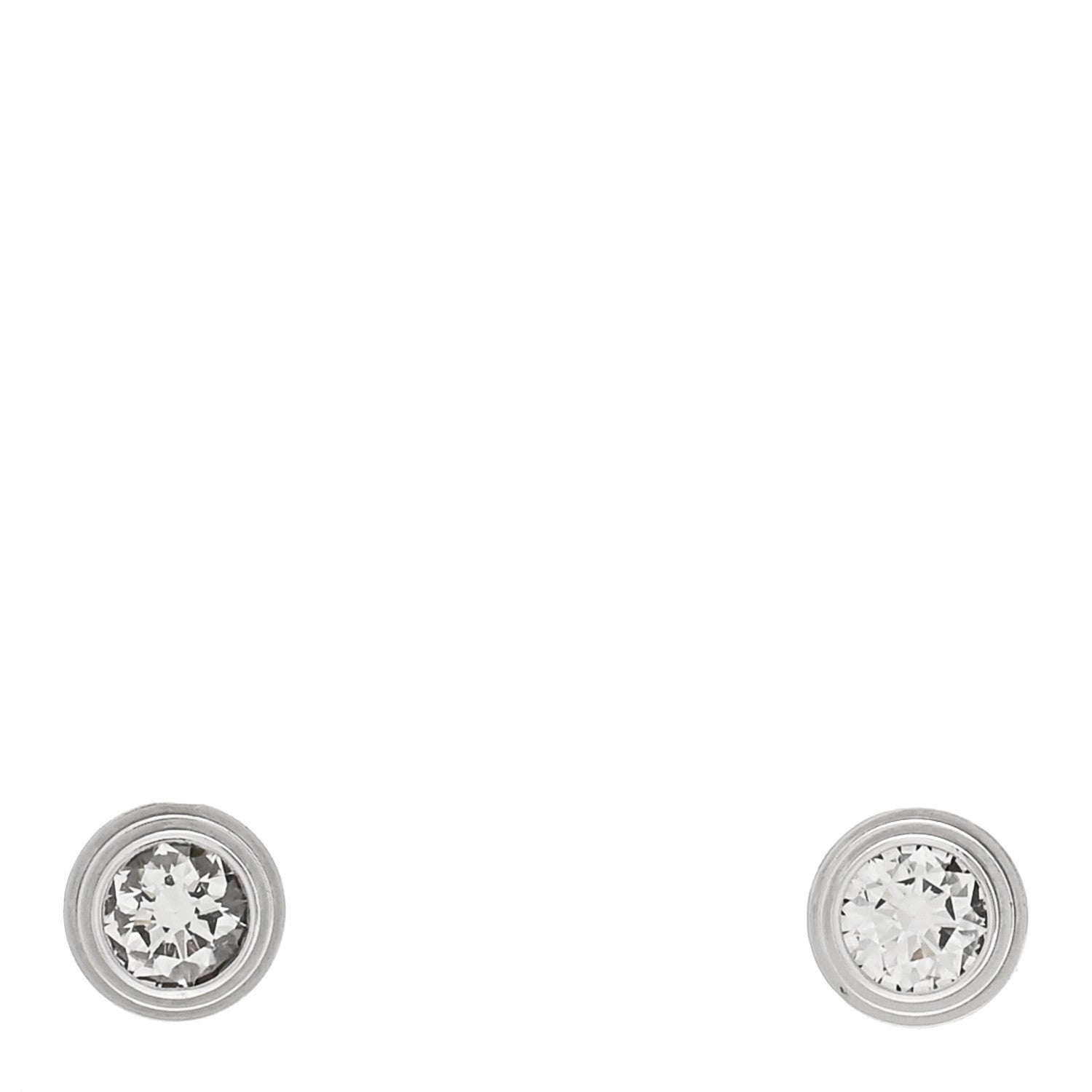 Cartier 18K White Gold Diamond MM D'Amour Earrings 1 of 5