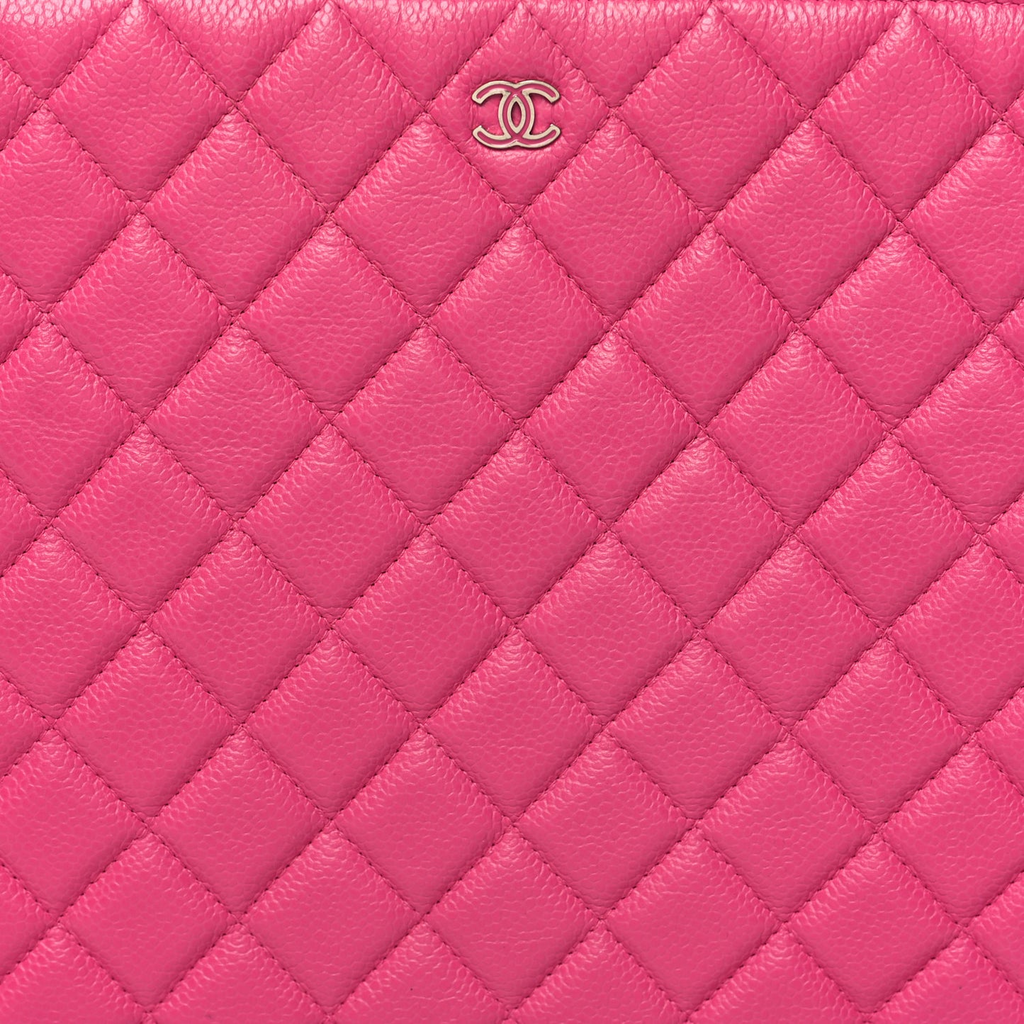 Caviar Quilted Large Cosmetic Case Pink
