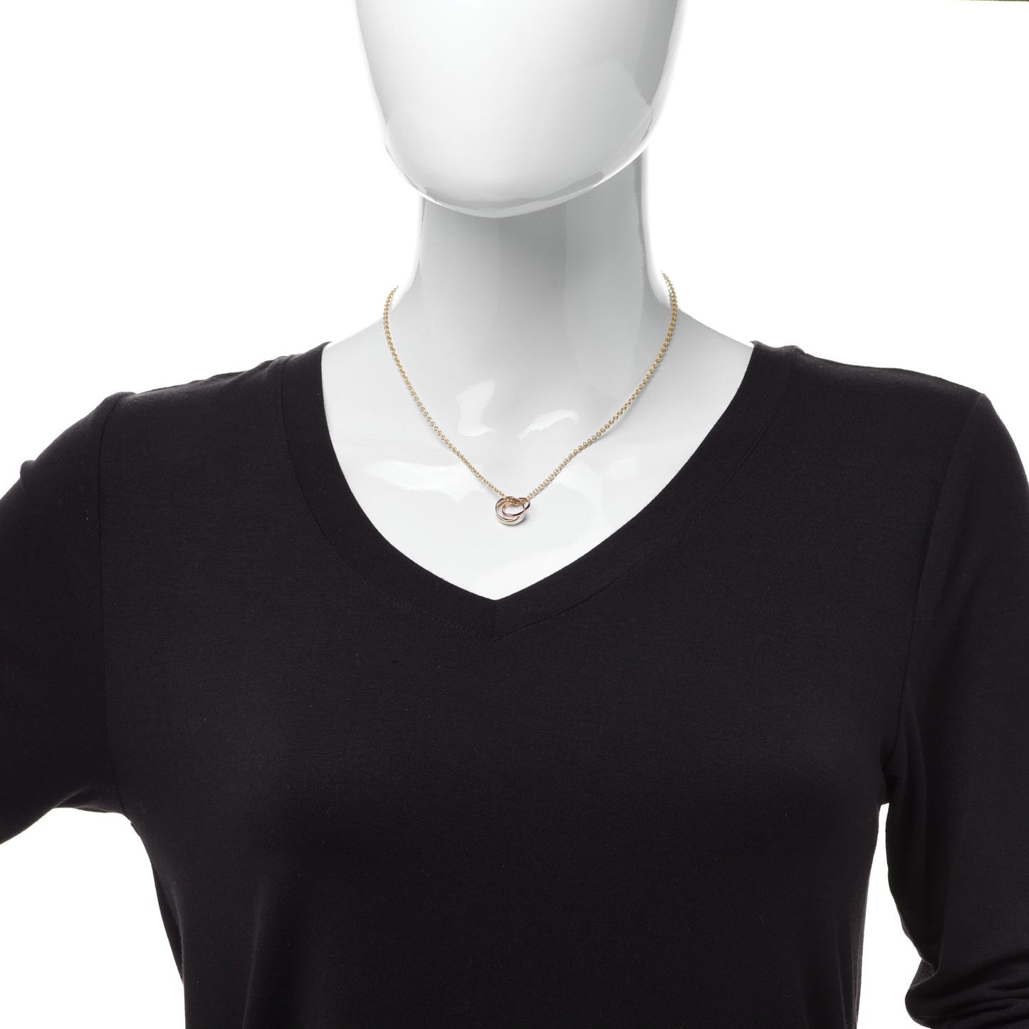 18K Pink Yellow White Gold Baby Trinity Pendant Necklace
