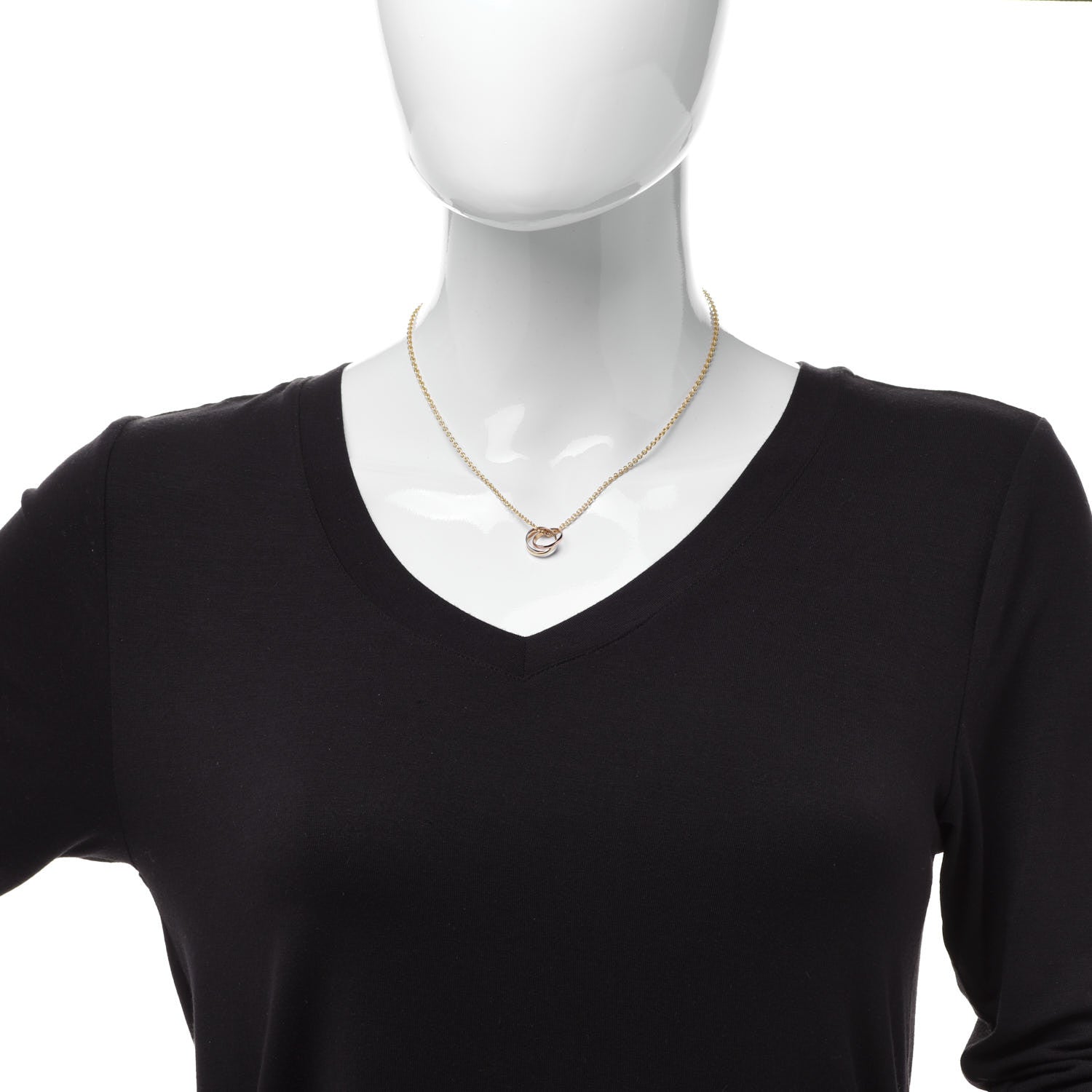 Cartier 18K Pink Yellow White Gold Baby Trinity Pendant Necklace 2 of 5