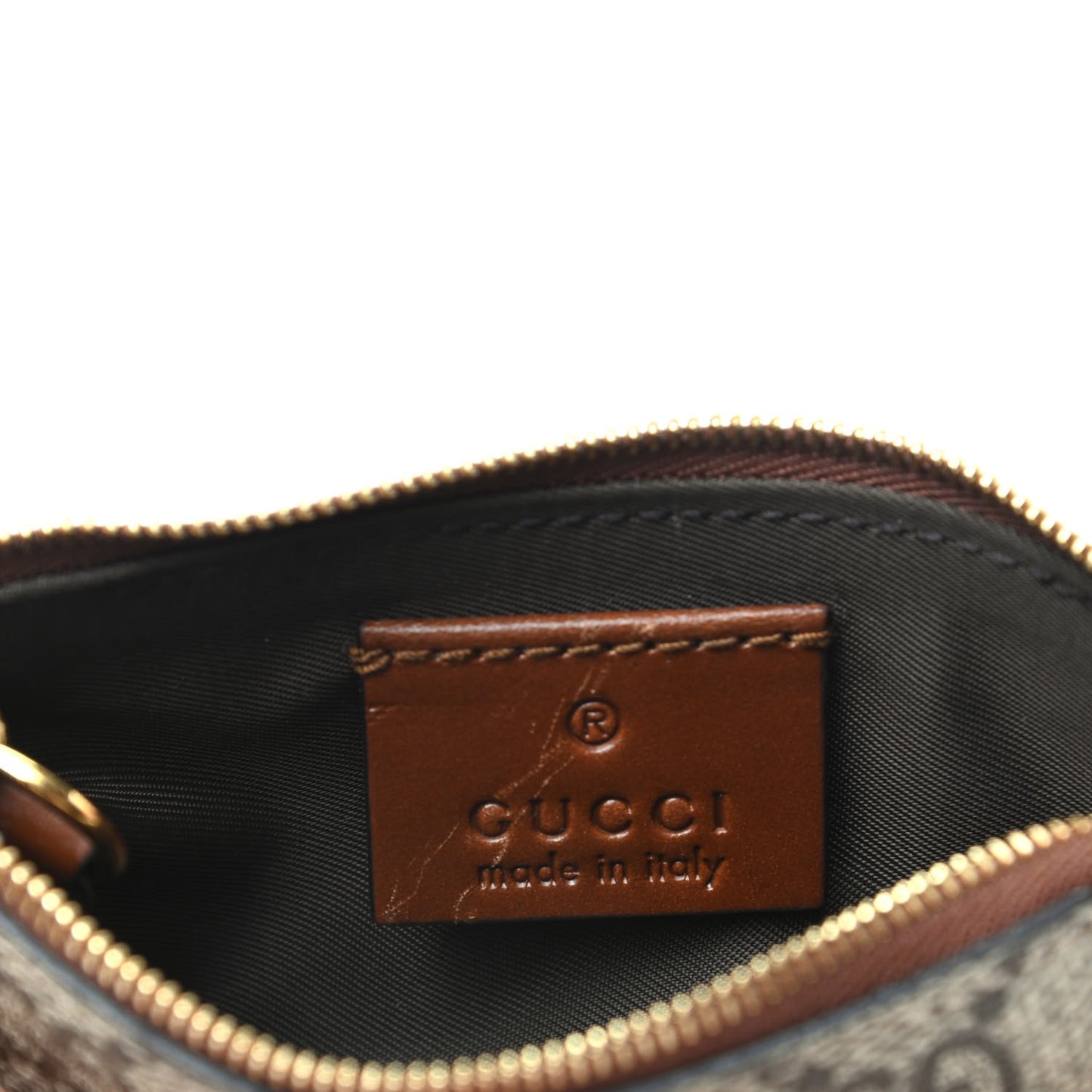 GG Supreme Monogram Key Case Brown