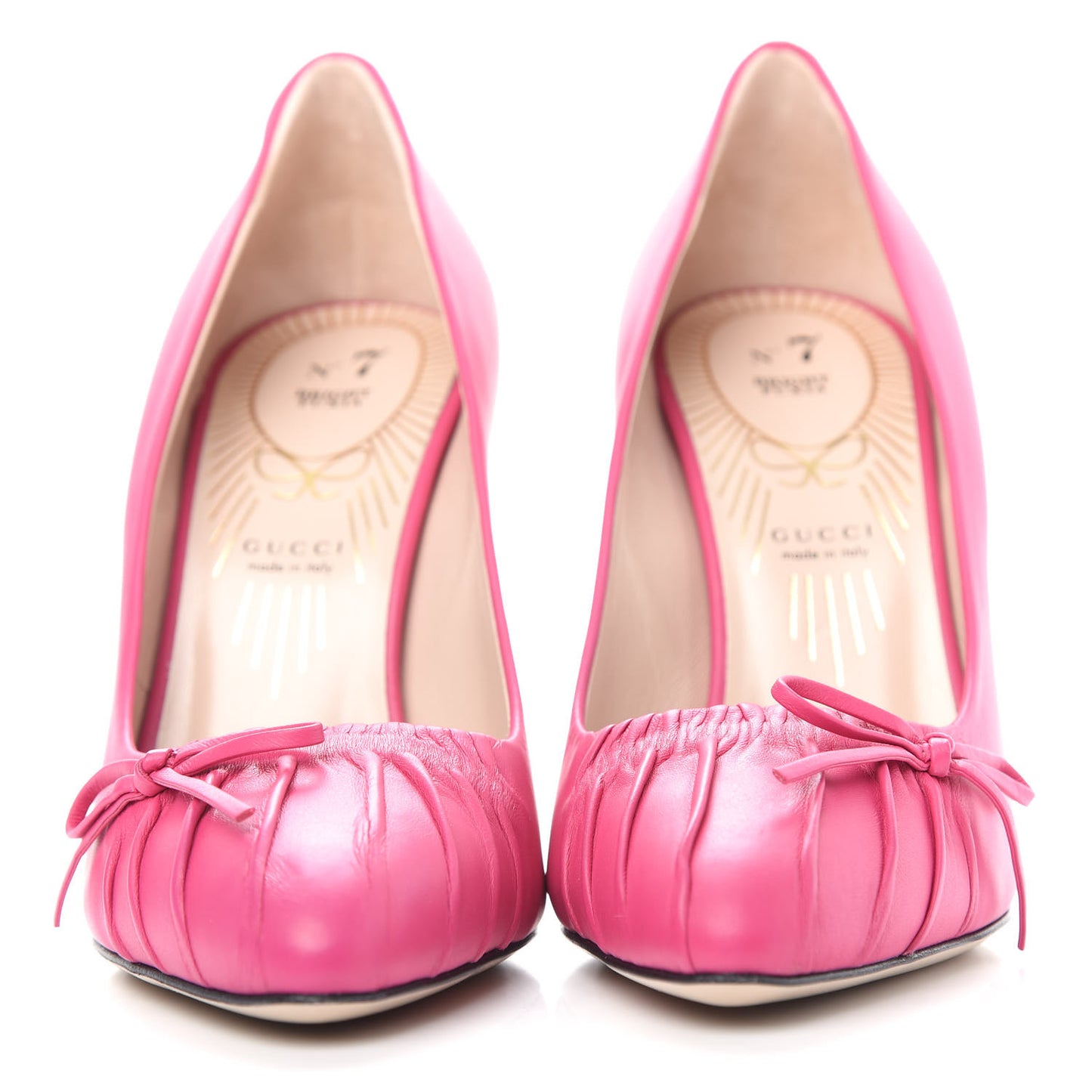 Nappa Bow High Heel Pumps 35 Bright Fuxia