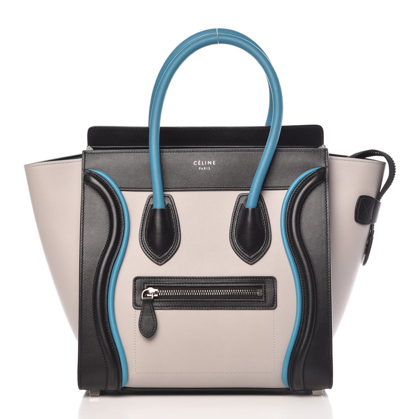 Smooth Calfskin Micro Tri-Color Luggage Turquoise