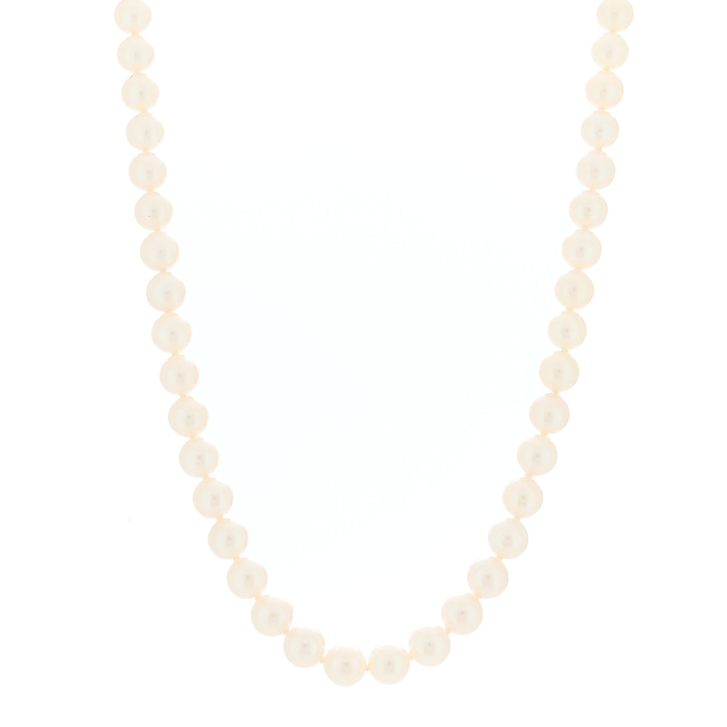 18K Yellow Gold Akoya Cultured Pearl 6.5-7mm Strand Necklace