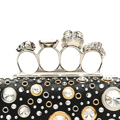 Alexander McQueen Nappa Crystal Skull Knuckle Box Clutch Black 9 of 9