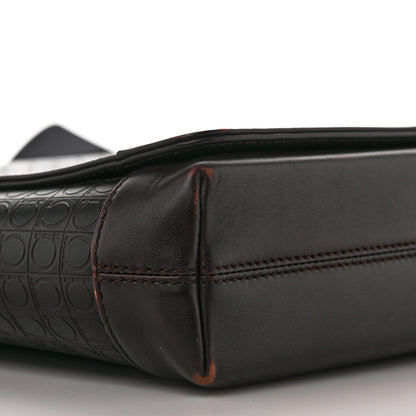 Salvatore Ferragamo Calfskin Gancini Messenger Bag Dark Brown 7 of 11