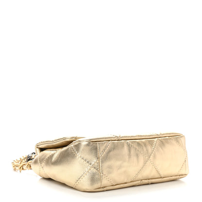 Chanel Metallic Goatskin Quilted Medium Chanel 19 Flap Gold 4 of 11