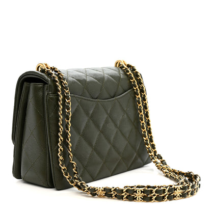 Chanel Caviar Quilted Mini Coco First Flap Khaki 3 of 12