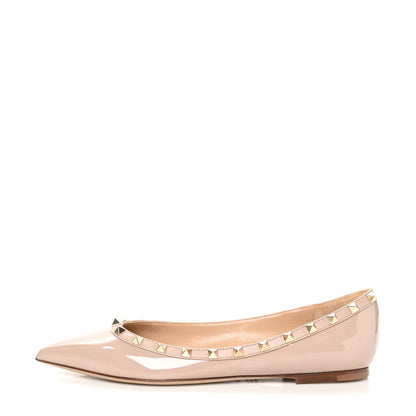 Valentino Garavani Patent Rockstud Ballerina Flats 40 Poudre 1 of 8