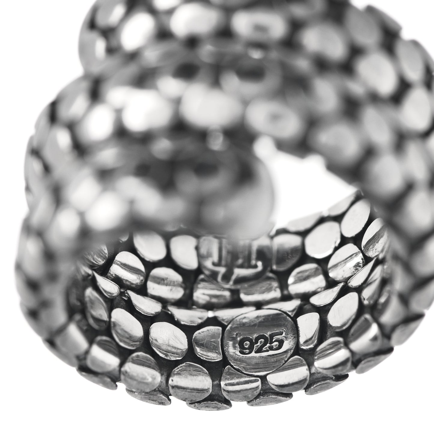 Sterling Silver Dot Double Coil Ring 48 4.5