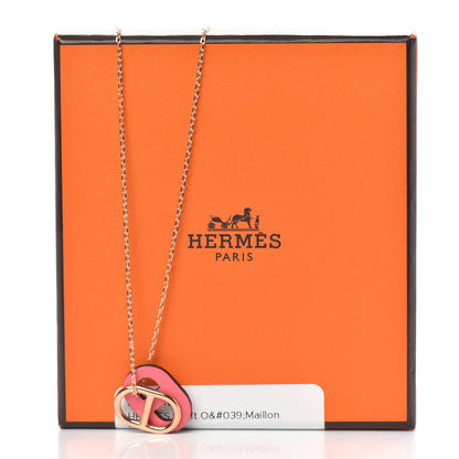 Hermes Swift O'Maillon Pendant Necklace Rose Azalee 6 of 6