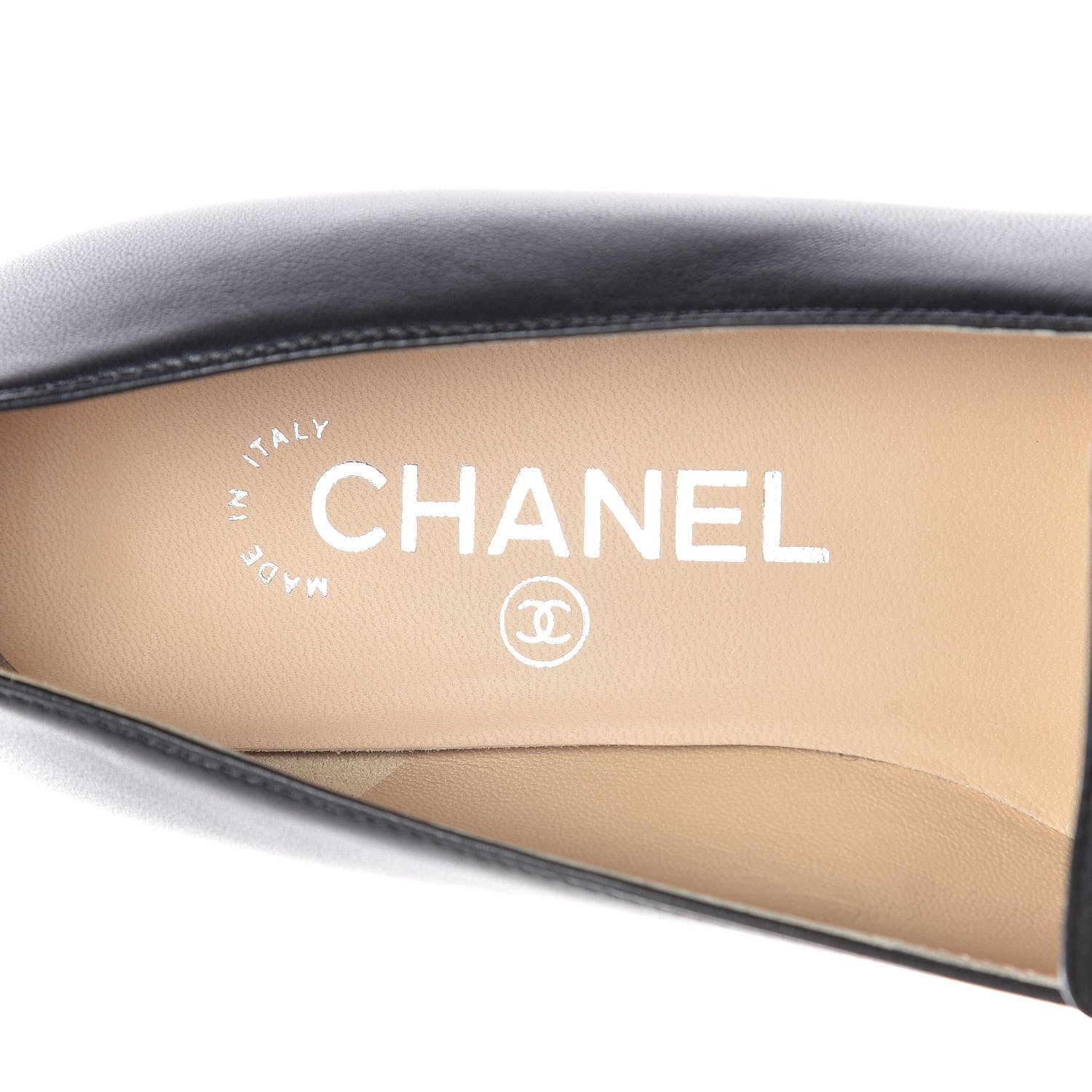 Chanel Lambskin Patent CC Cap Toe Mocassin Loafer 37.5 Black 7 of 10