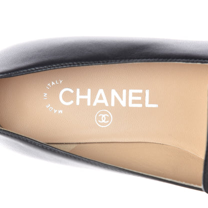 Chanel Lambskin Patent CC Cap Toe Mocassin Loafer 37.5 Black 7 of 10