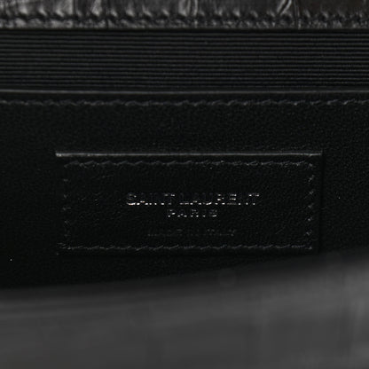 Saint Laurent Calfskin Crocodile Embossed Medium Classic Monogram Kate Tassel Satchel Black 7 of 11