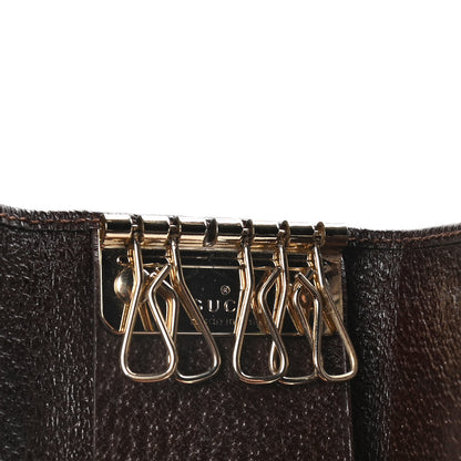 Gucci Monogram Calfskin Ladies Web 6 Key Holder Case Beige Ebony Cocoa 11 of 13