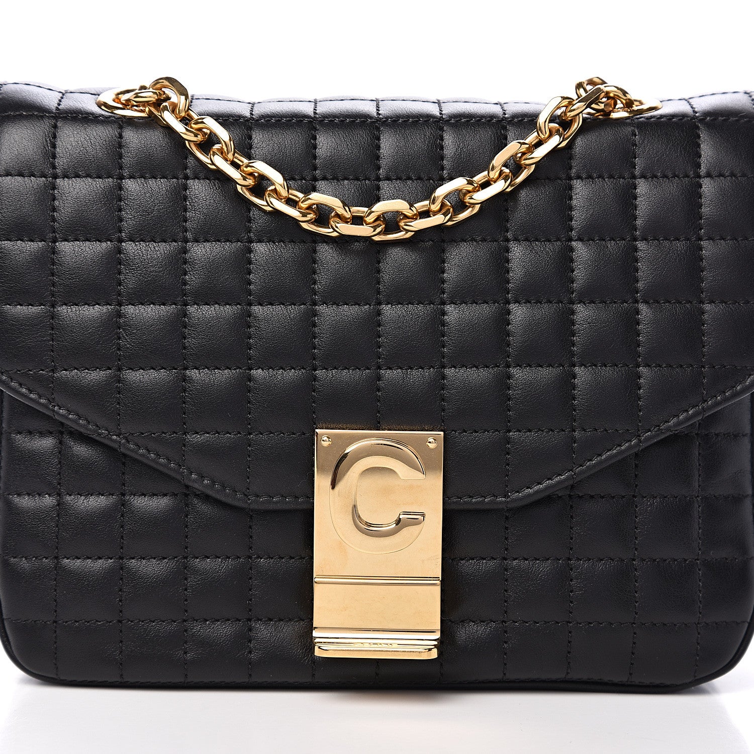 Celine Calfskin Quilted Medium C Bag Black 8 of 8