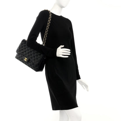 Chanel Caviar Quilted Jumbo Single Flap Black 2 of 9