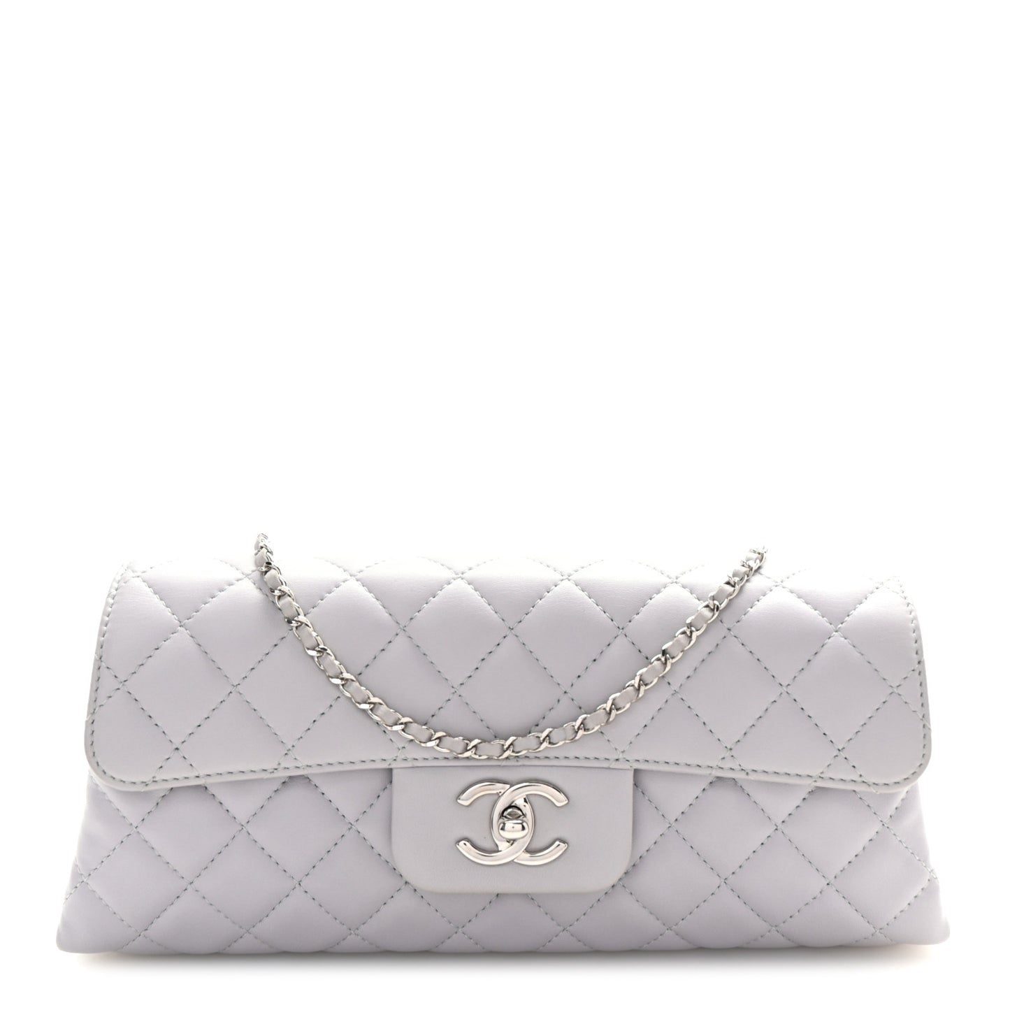 Lambskin Quilted By 4 Flap Crossbody Grey