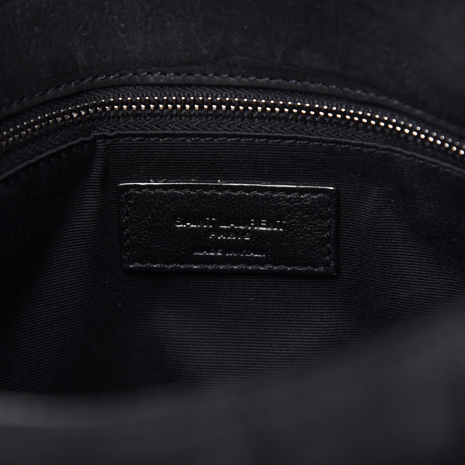 Saint Laurent Nubuck Crocodile Embossed Monogram Medium Niki Chain Satchel Black 8 of 10