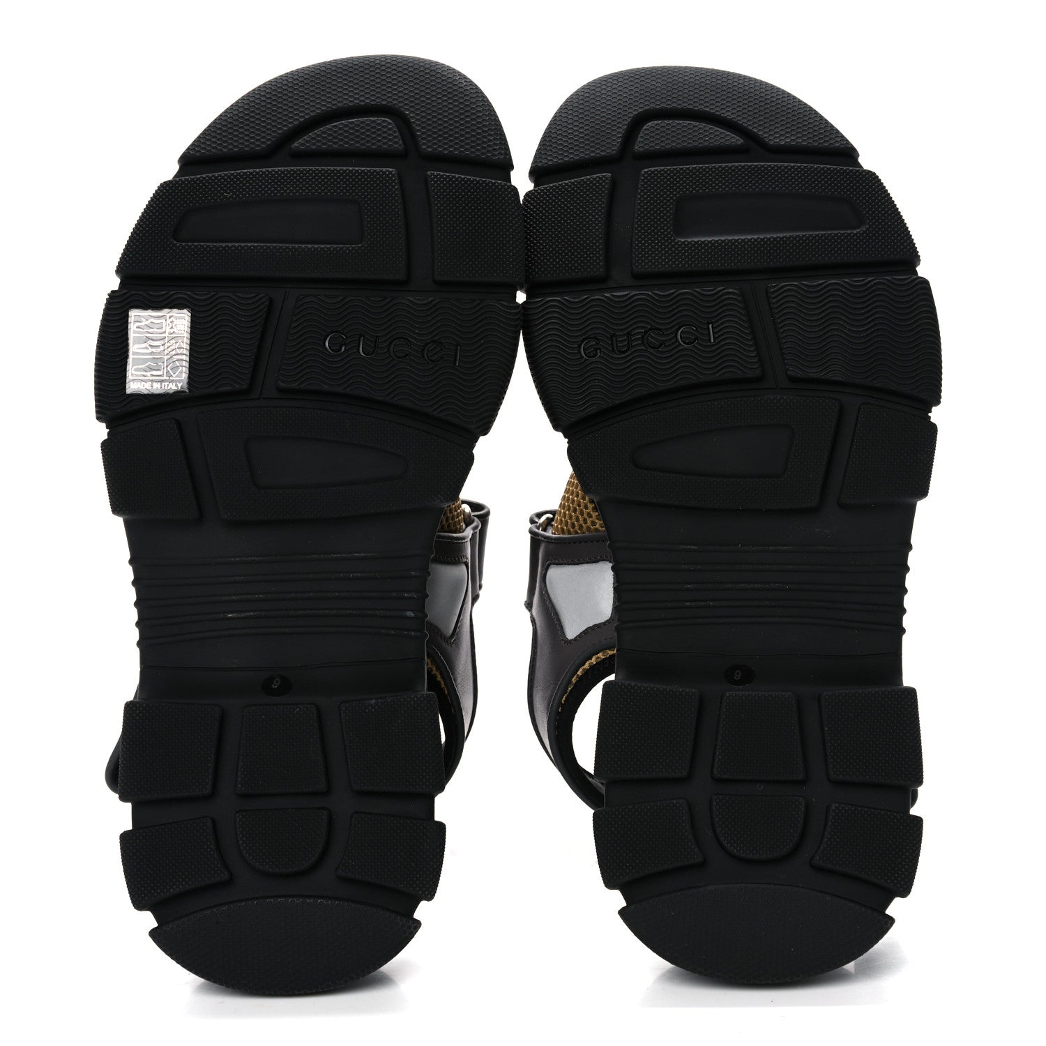 Gucci X SEGA Nappa Mesh Mens Aguru Sandals 9 Loess Black 5 of 9