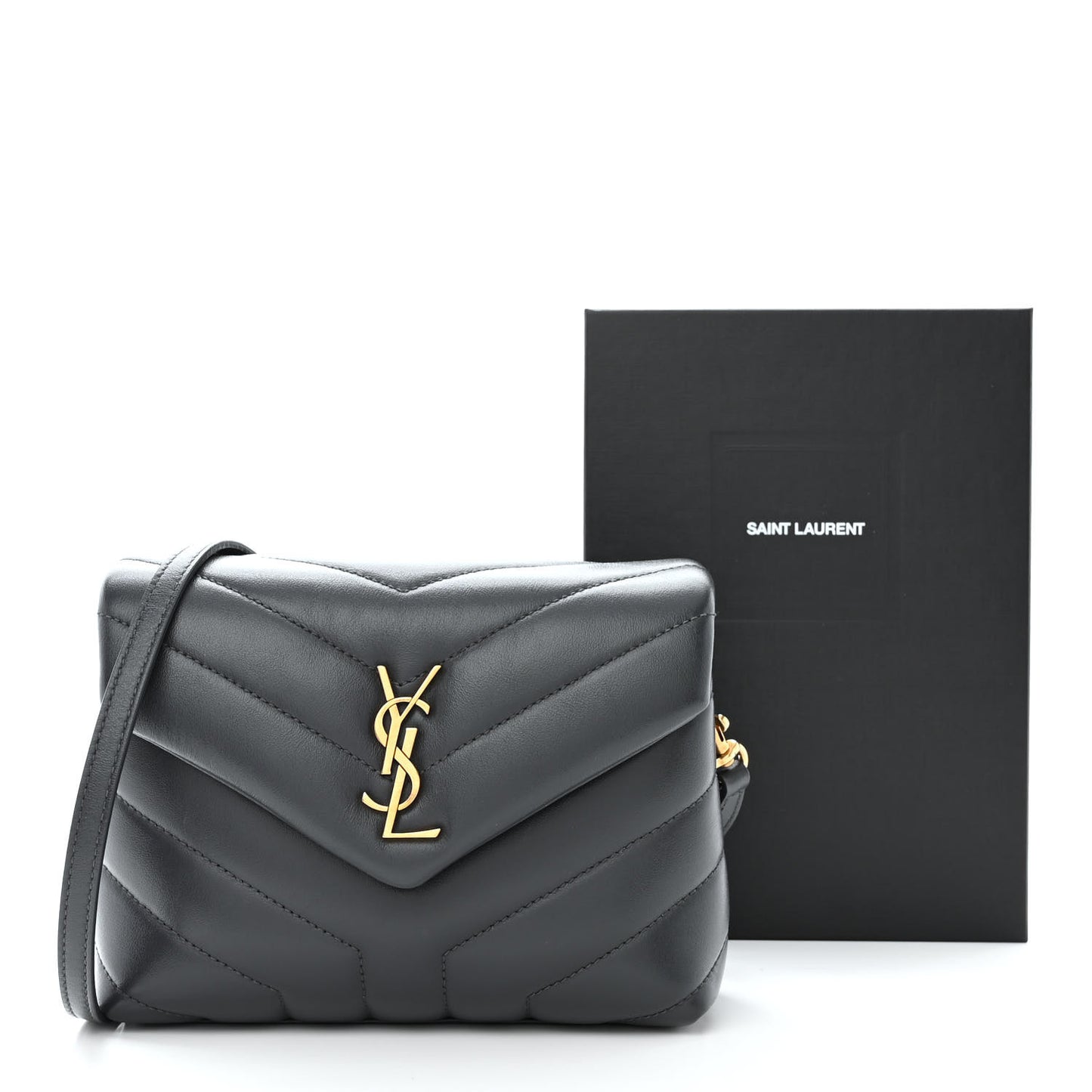 Calfskin Y Quilted Monogram Toy Loulou Crossbody Bag Dark Smog