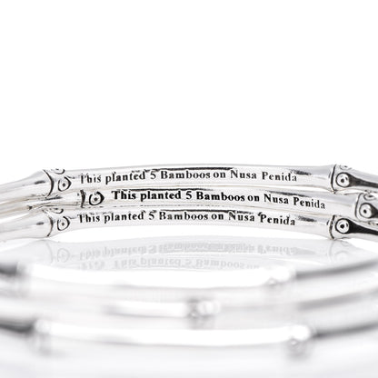 John Hardy Sterling Silver Bamboo Bangle Bracelet Set of 3 4 of 5
