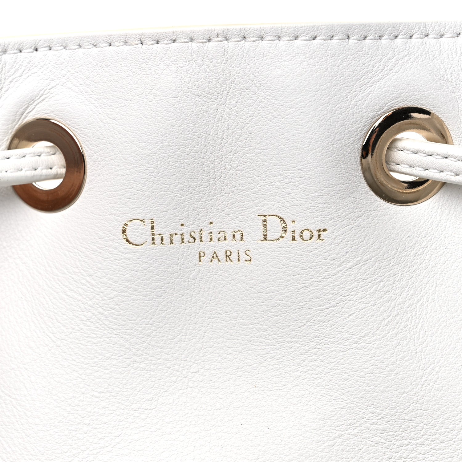 Christian Dior Calfskin Paradise Bubble Bucket Bag White 6 of 10