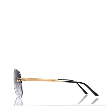 Cartier Santos de Cartier Aviator Sunglasses CT0065S Gold Black 3 of 7
