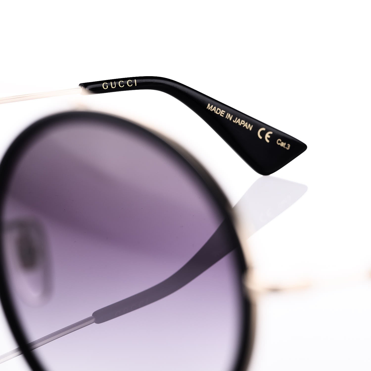 Gucci Round Frame Sunglasses GG0061S Black 6 of 8