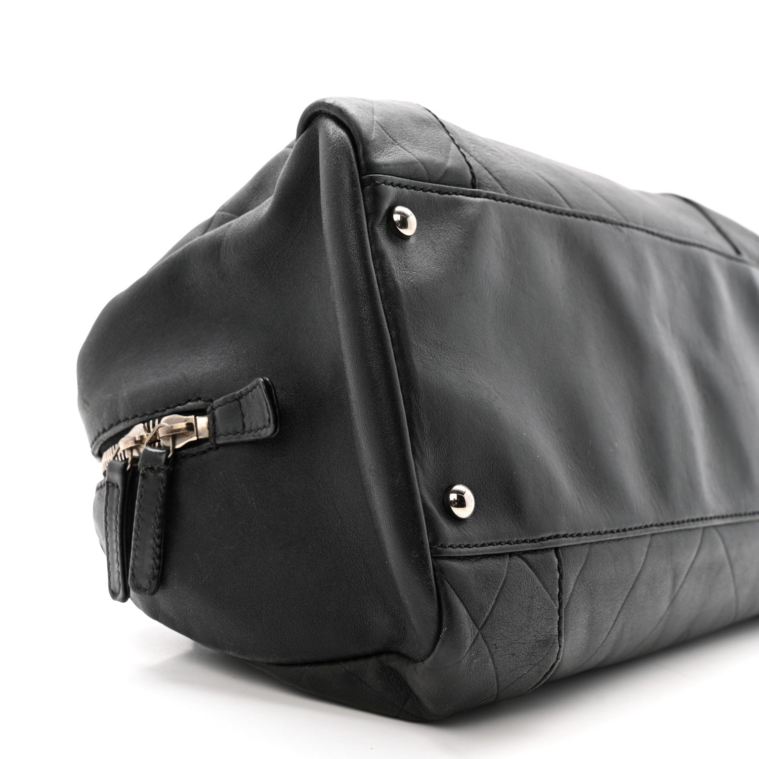 Chanel Calfskin CC Chevron All Day Long Boston Black 9 of 14