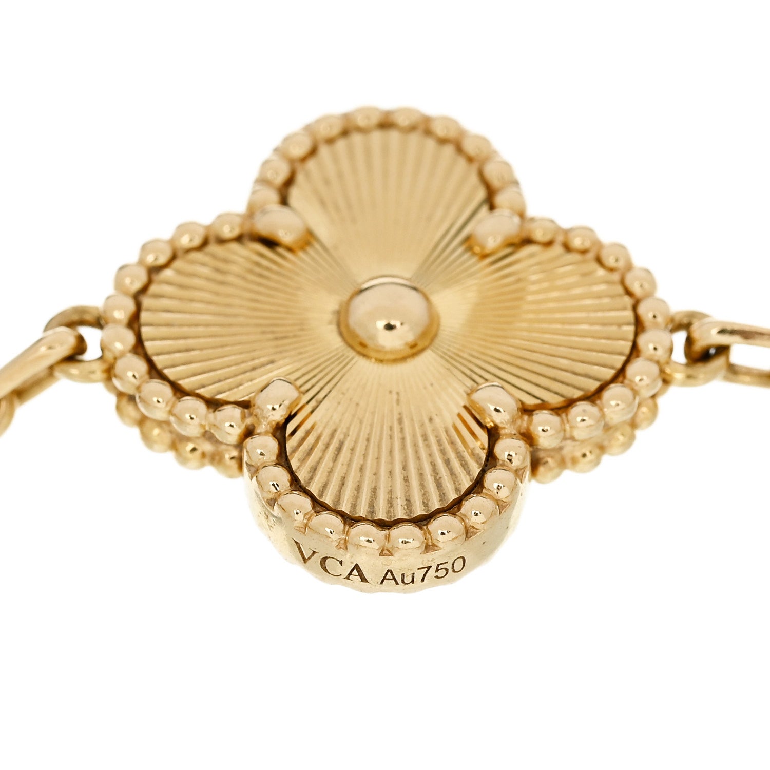 Van Cleef & Arpels 18K Yellow Gold 5 Motifs Guilloche Vintage Alhambra Bracelet 4 of 5