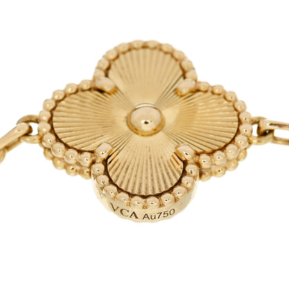 Van Cleef & Arpels 18K Yellow Gold 5 Motifs Guilloche Vintage Alhambra Bracelet 4 of 5