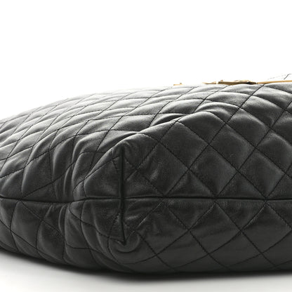 Saint Laurent Lambskin Quilted Maxi Icare Shopping Tote Black 11 of 12