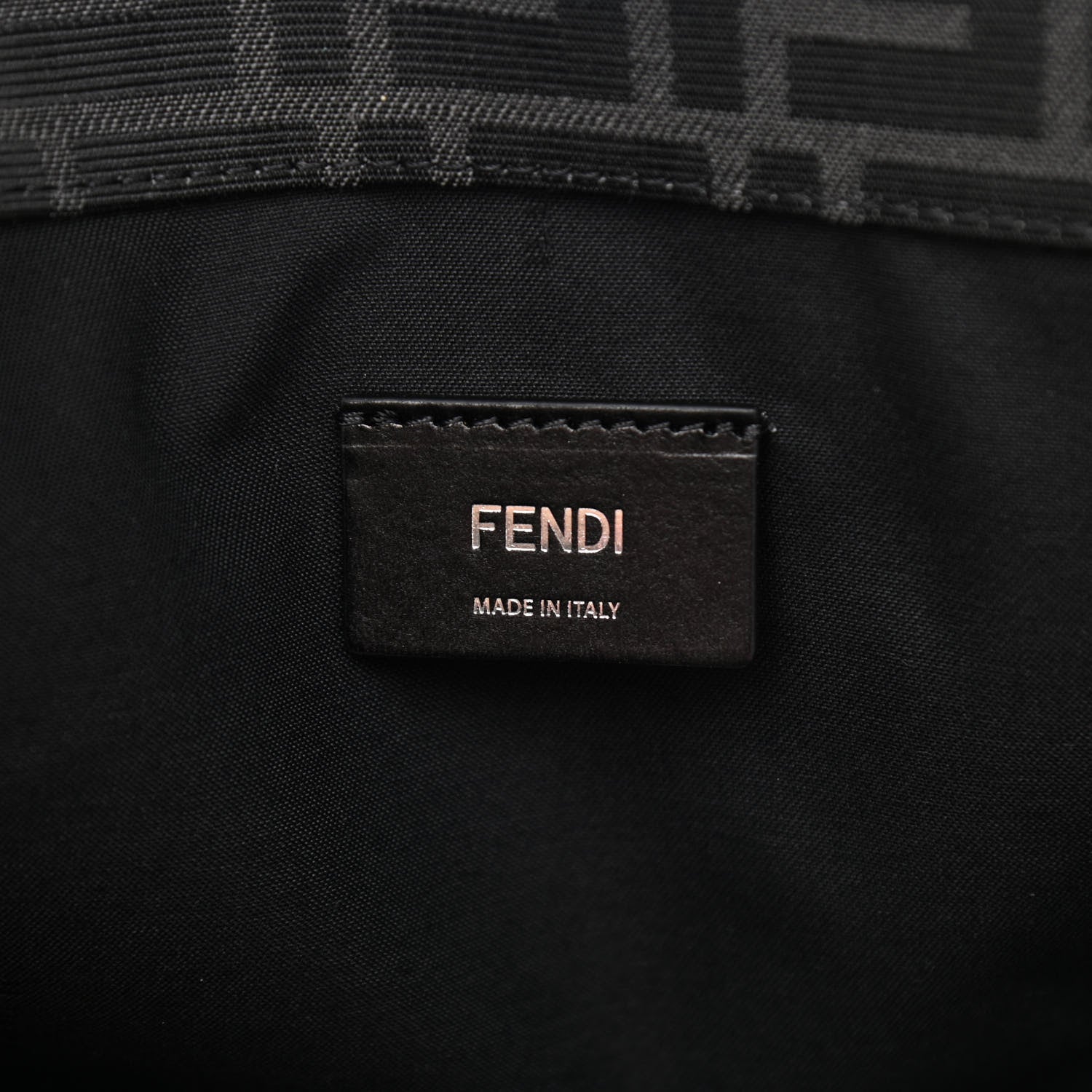 Fendi Recycled Fabric Jacquard Vitello Astro FF 1974 Shopping Tote Asfalto Black 6 of 11