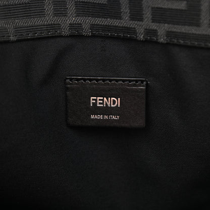 Fendi Recycled Fabric Jacquard Vitello Astro FF 1974 Shopping Tote Asfalto Black 6 of 11