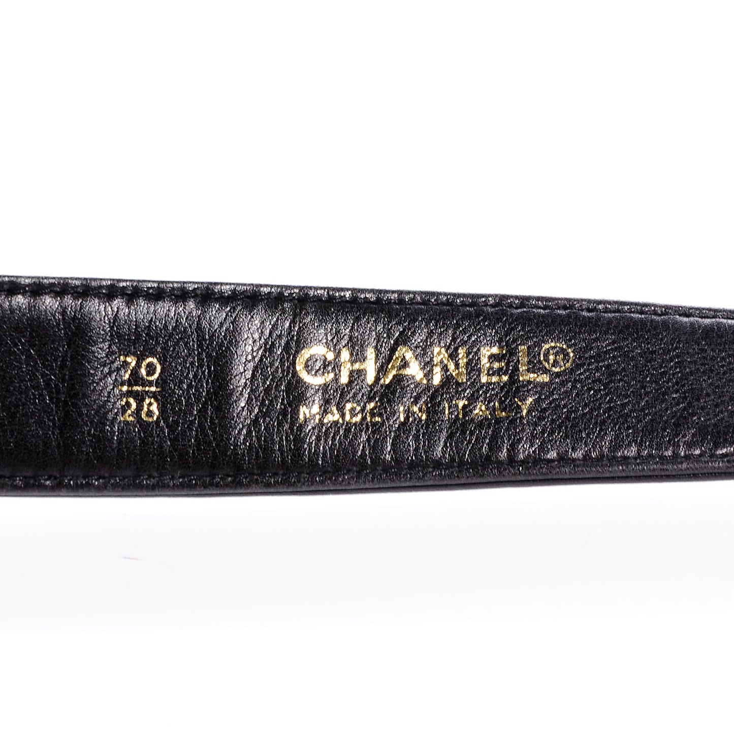 Lambskin Quilted Flap Belt Black