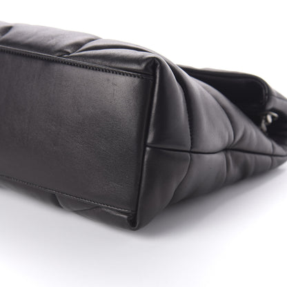 Saint Laurent Lambskin Quilted Medium Loulou Puffer Monogram Chain Satchel Black 7 of 9