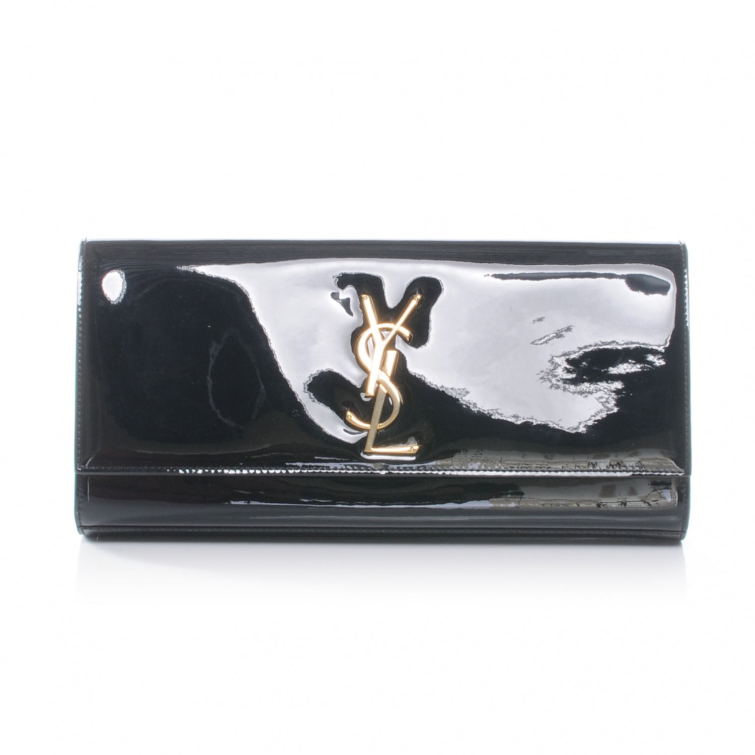 Saint Laurent Patent Cassandre Clutch Black 1 of 6