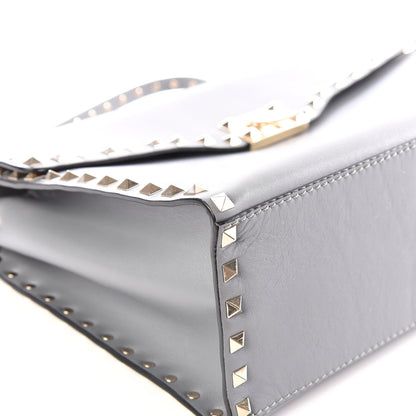 Valentino Garavani Vitello Rockstud Single Handle Flap Bag Light Stone 5 of 14
